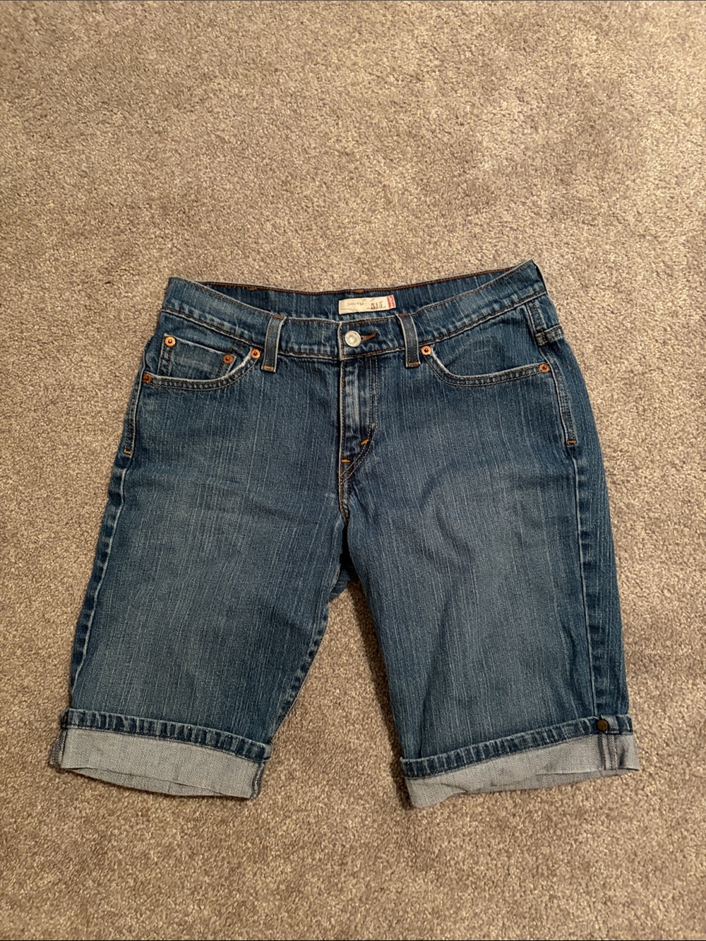 Levi’s Women’s Rolled Cuff Denim Shorts — Blue